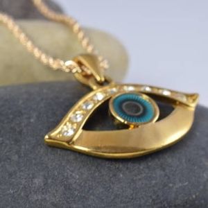 35x24mm 18KT Gold Filled Evil Eye Pendant